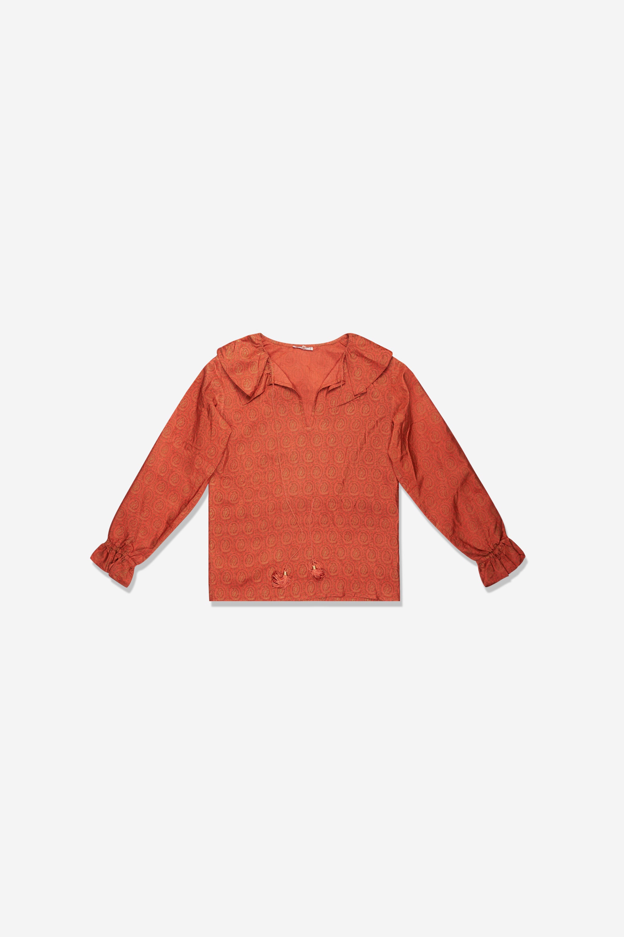 Blouse orange à motifs