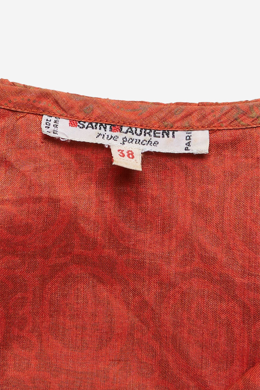 Blouse orange à motifs