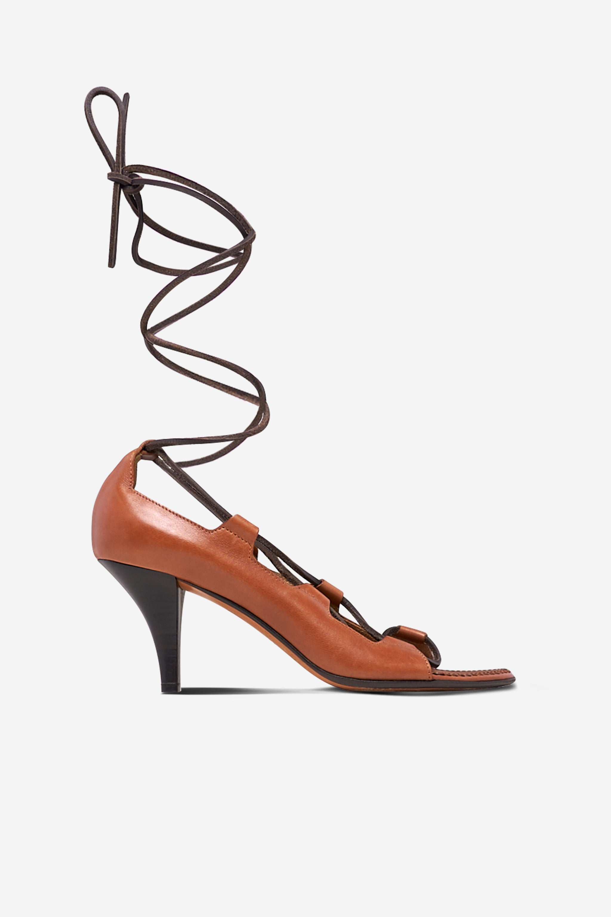 Sandales en cuir marron