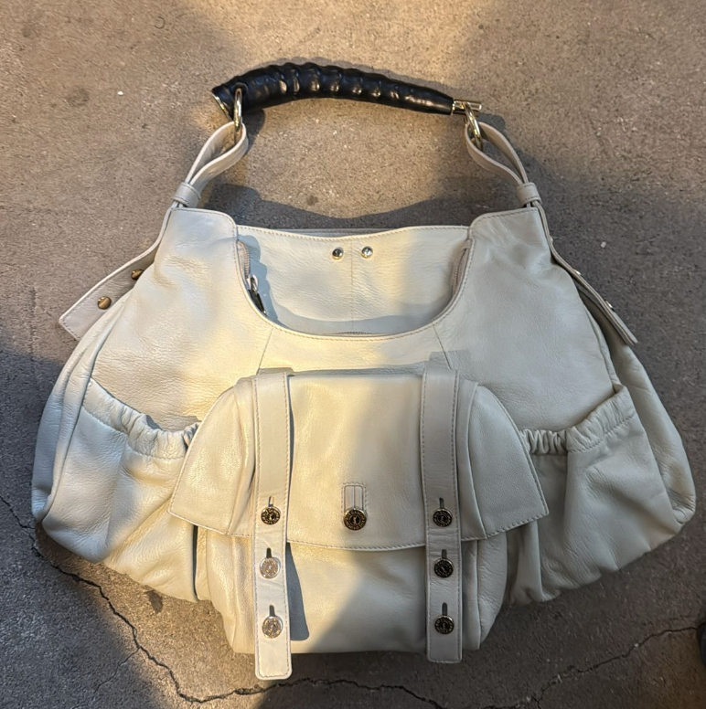 Sac cuir beige YSL mombasa