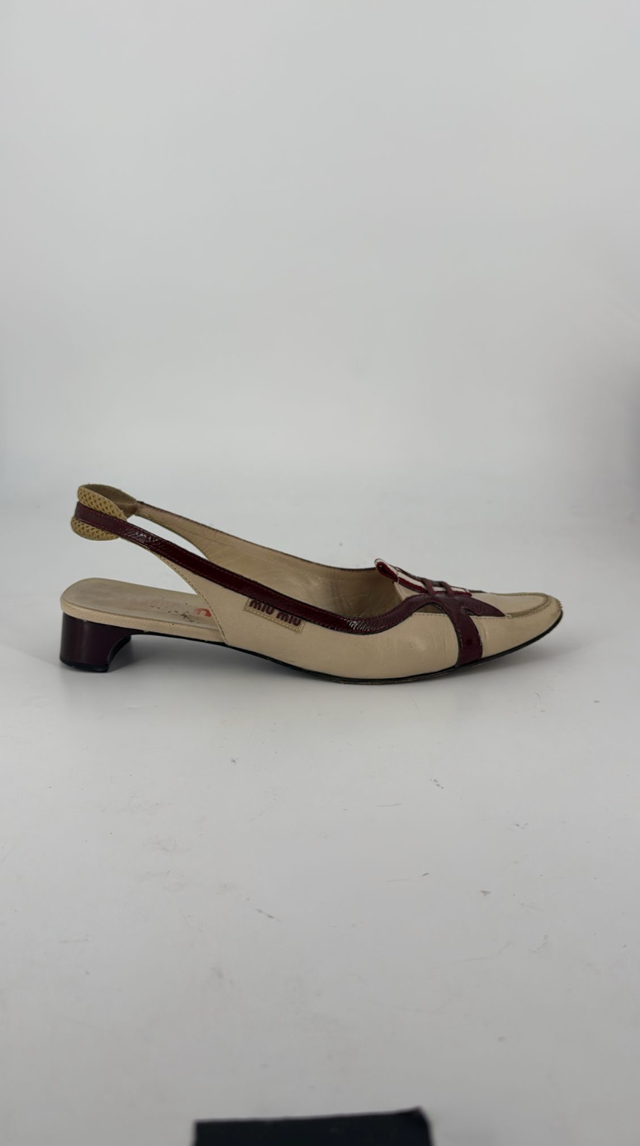 Escarpins cuir marron Miu Miu
