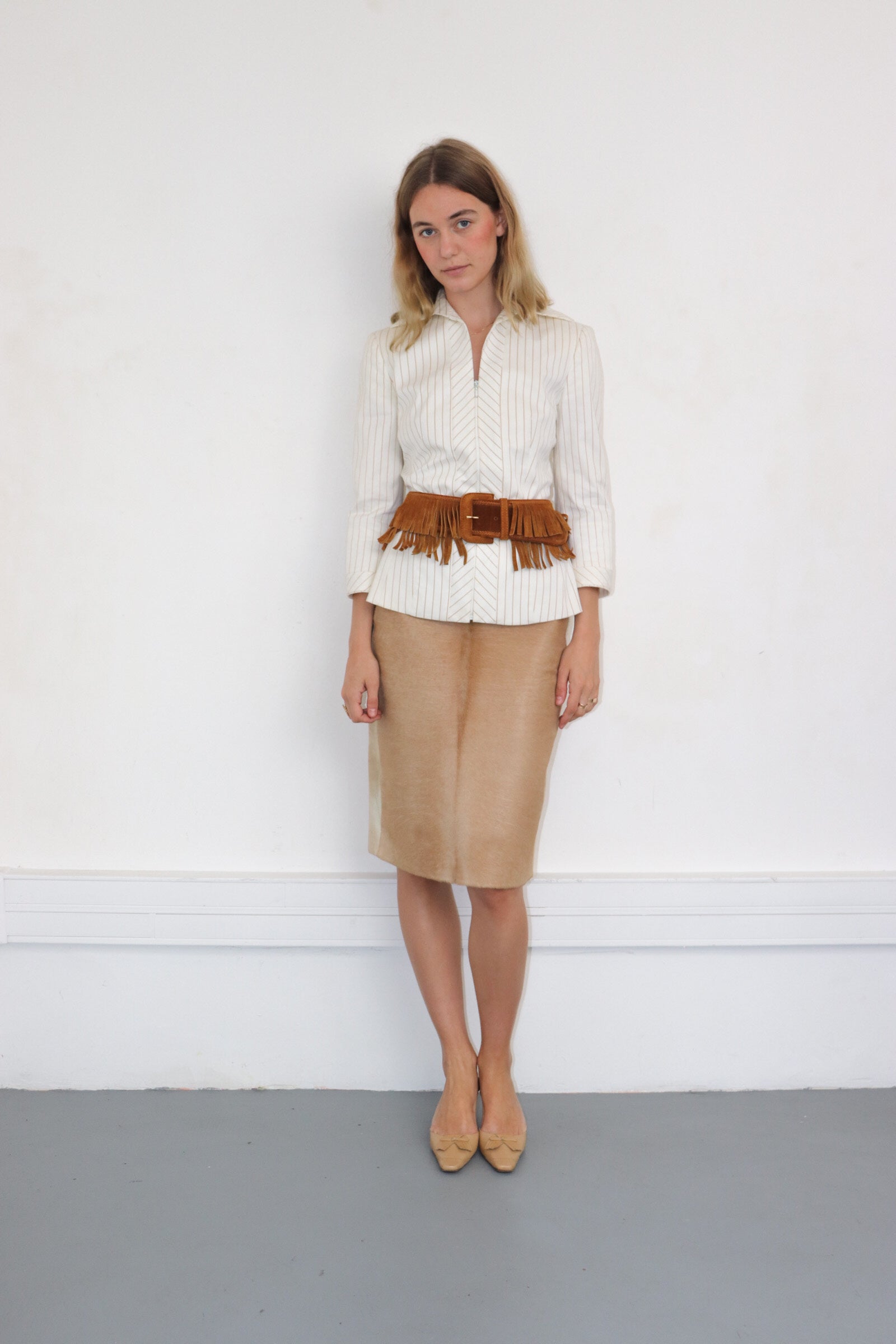 Ceinture en daim marron