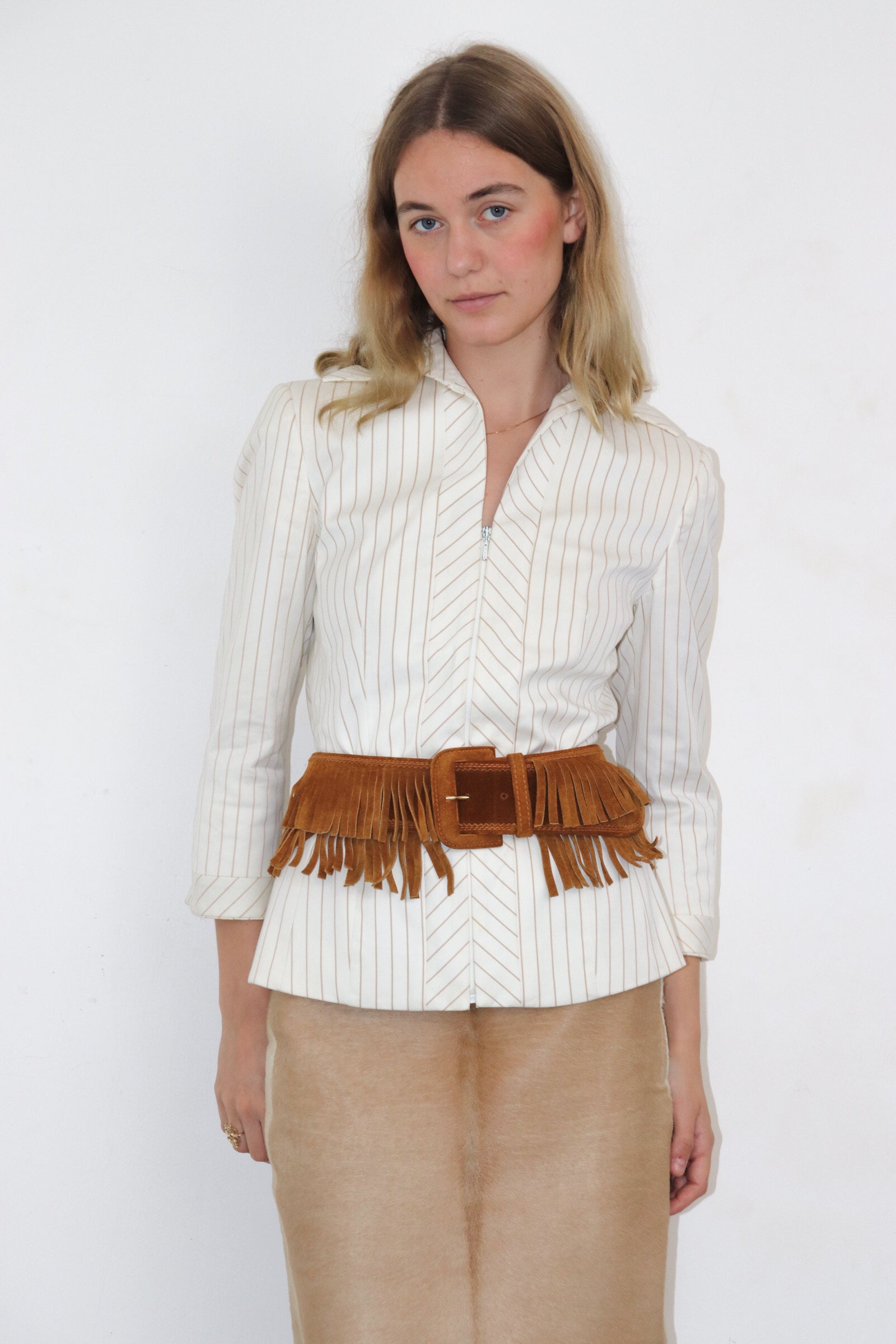 Ceinture en daim marron