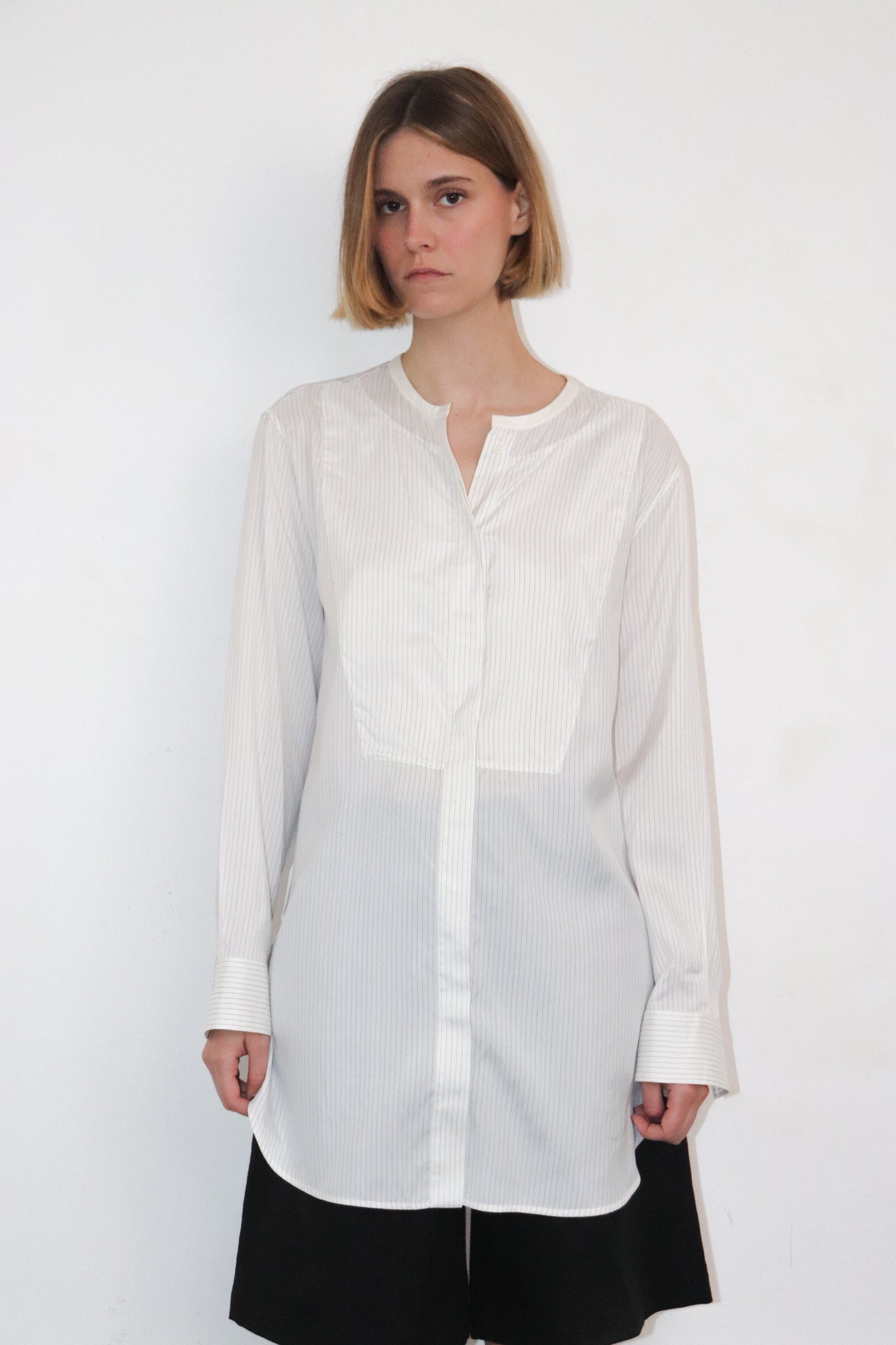 Chemise longue à rayures