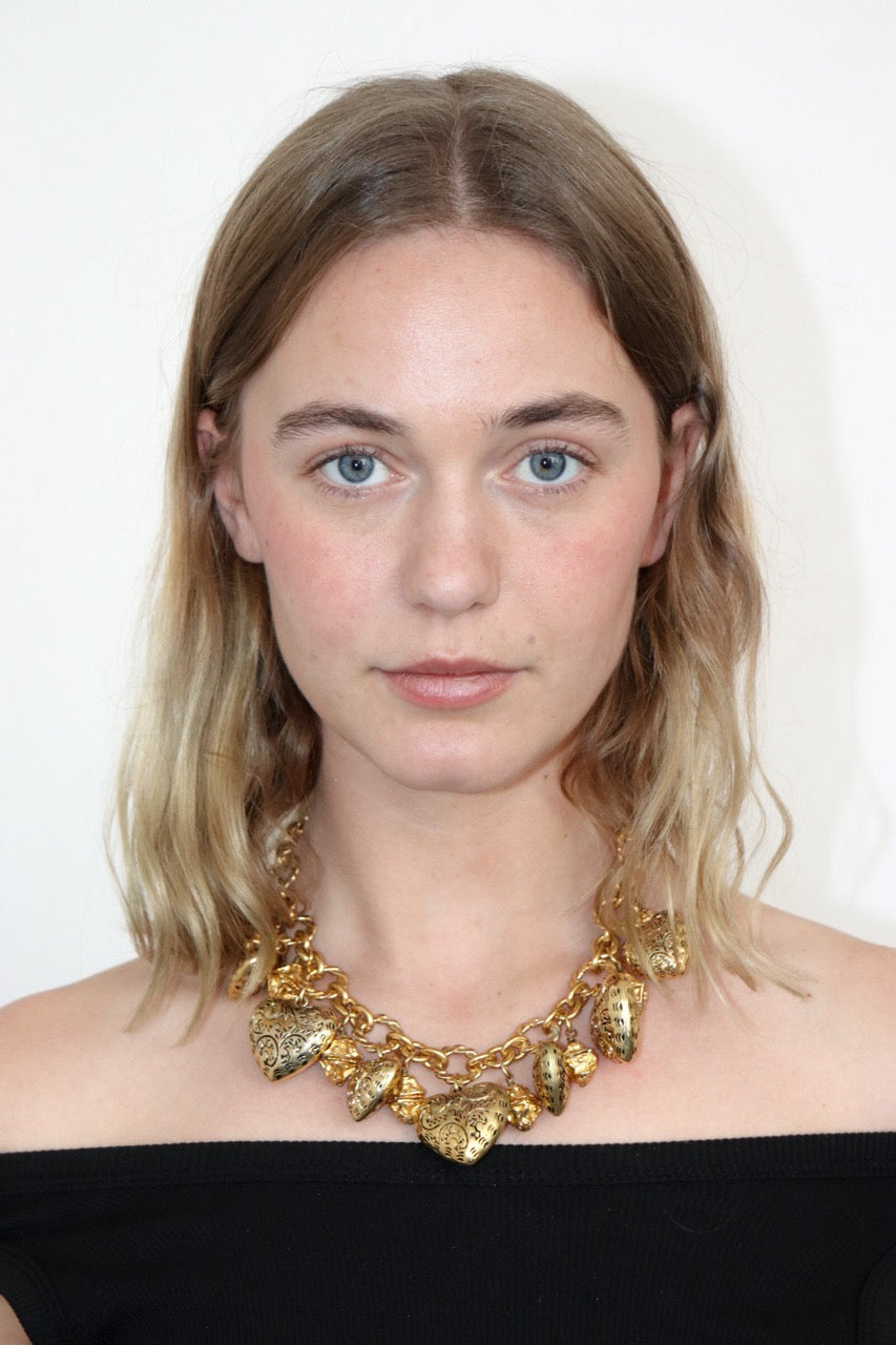 Collier doré coeurs