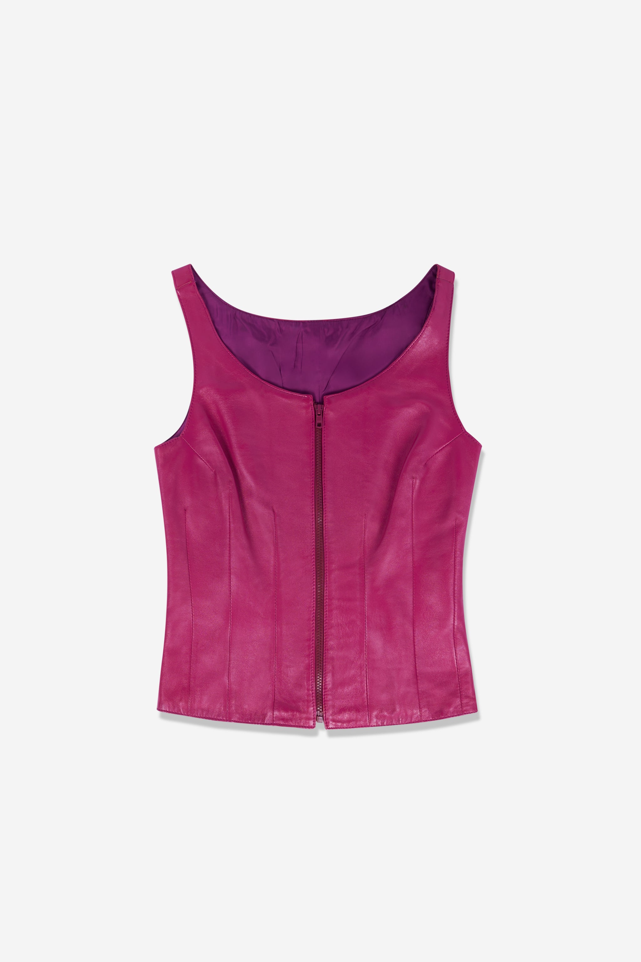 Haut en cuir rose