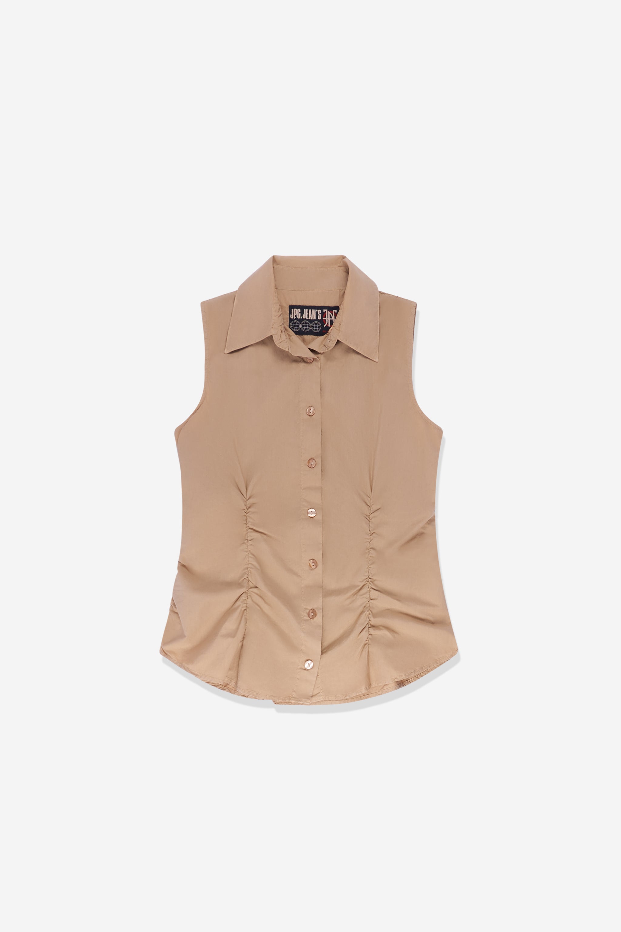 Chemise beige sans manche