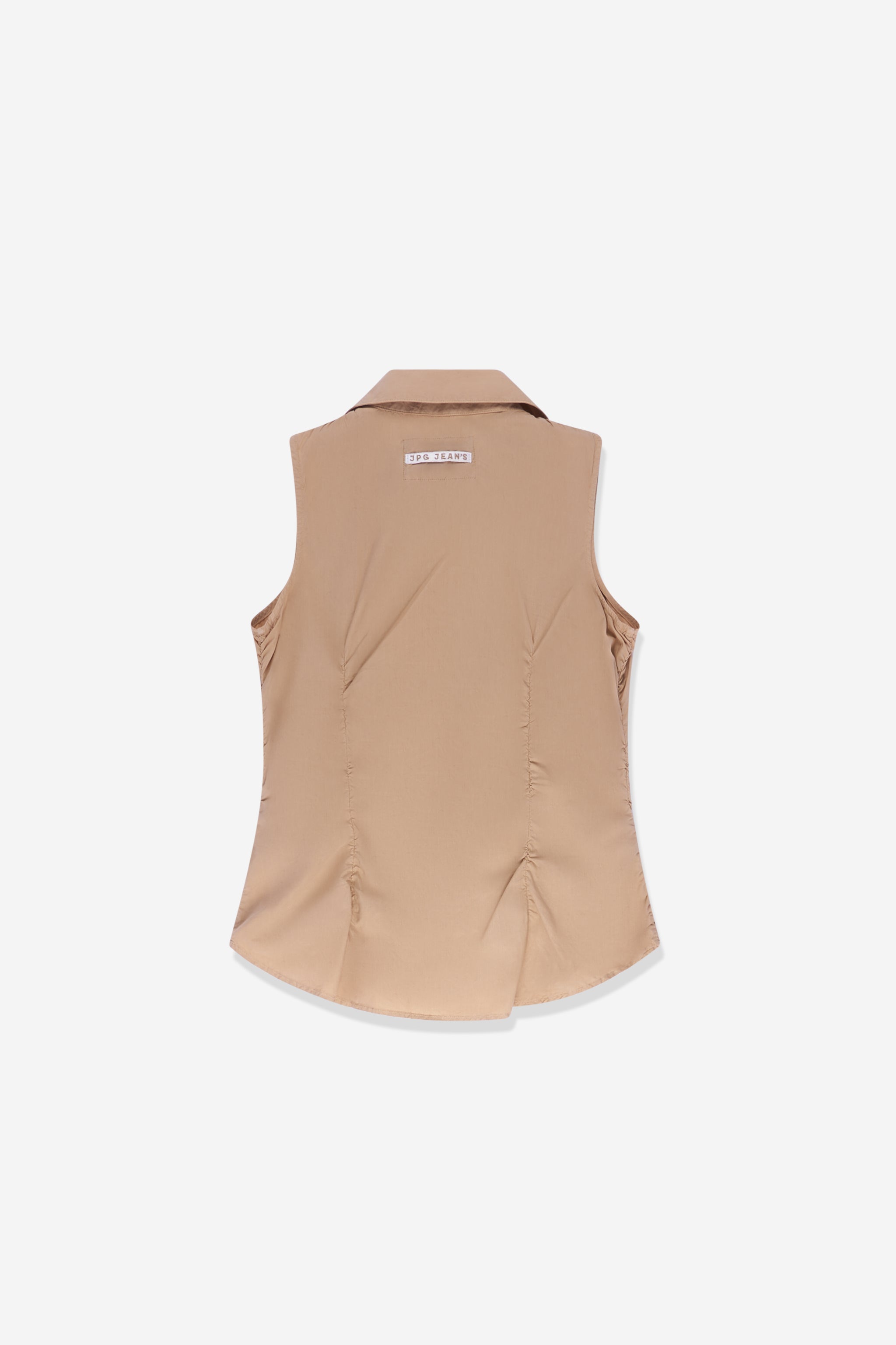 Chemise beige sans manche