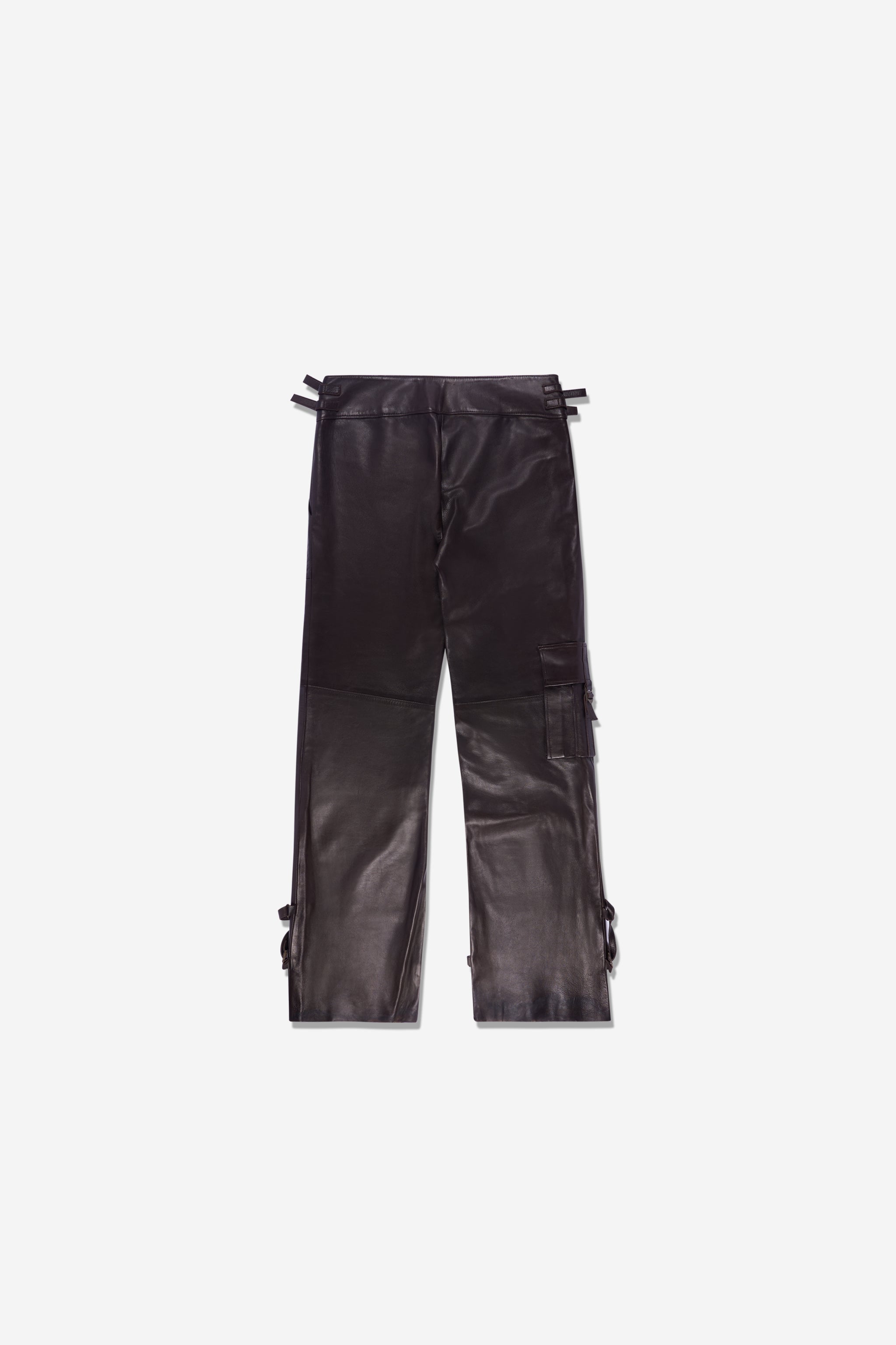 Pantalon en cuir marron