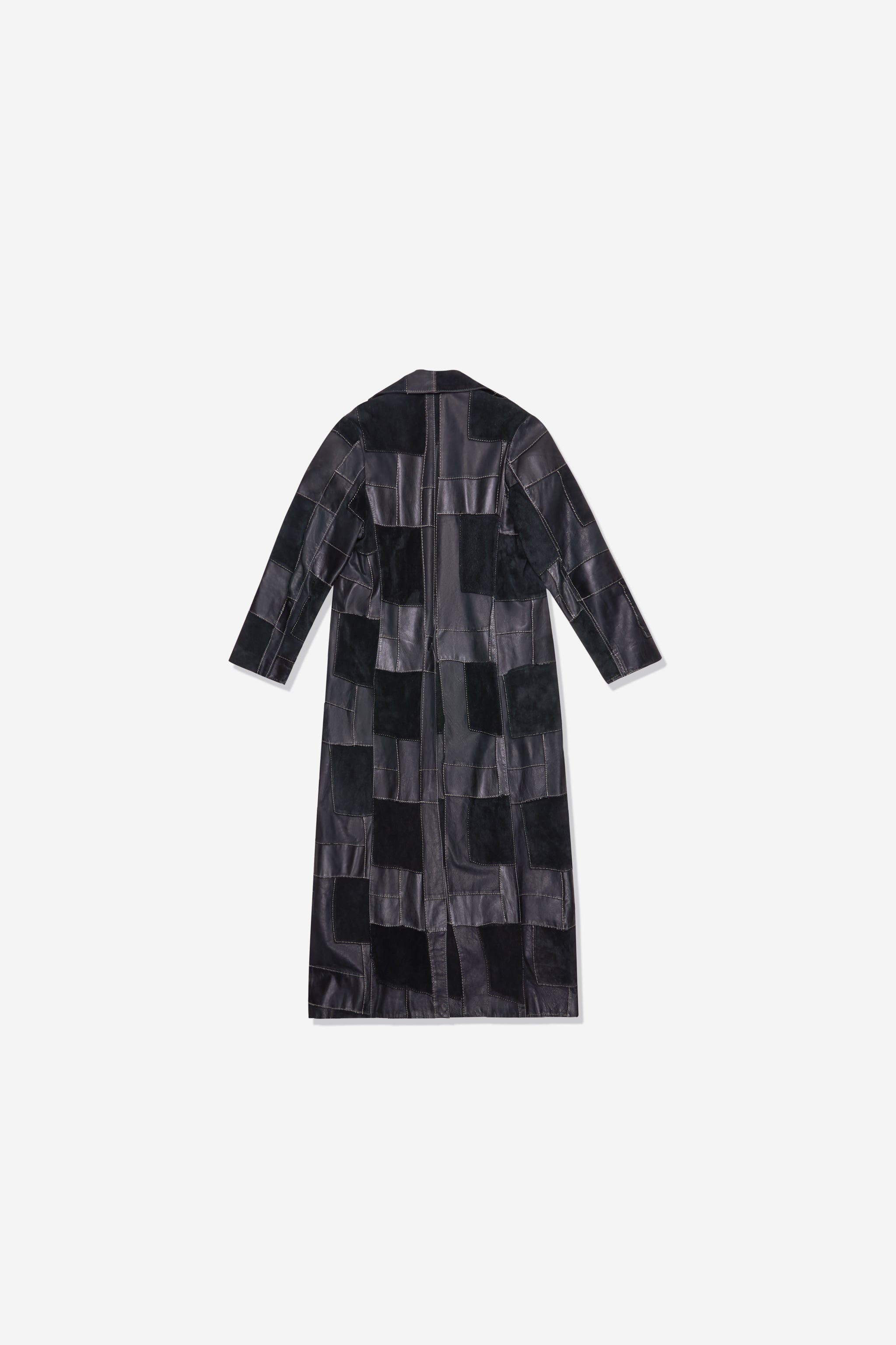 Manteau en cuir patchwork