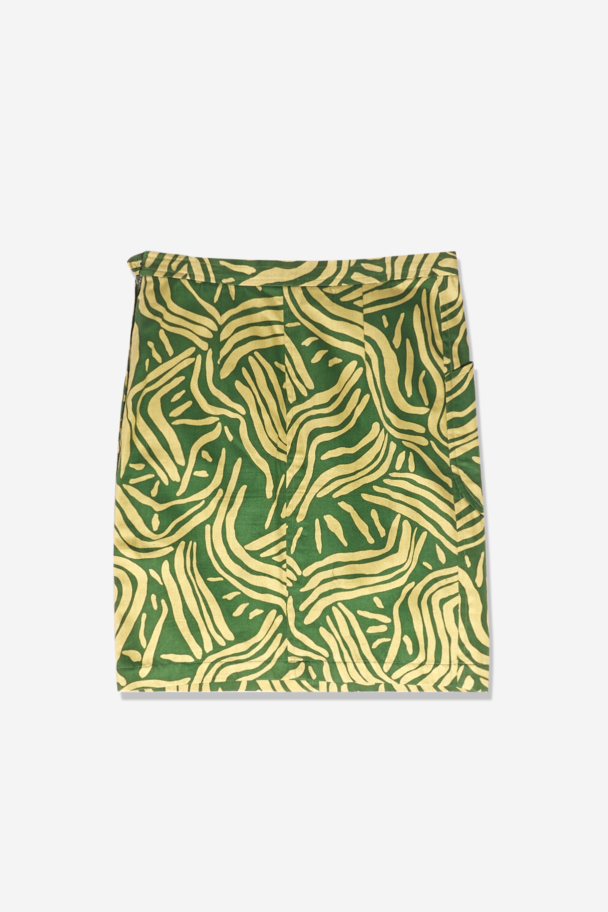 Jupe kaki à motif