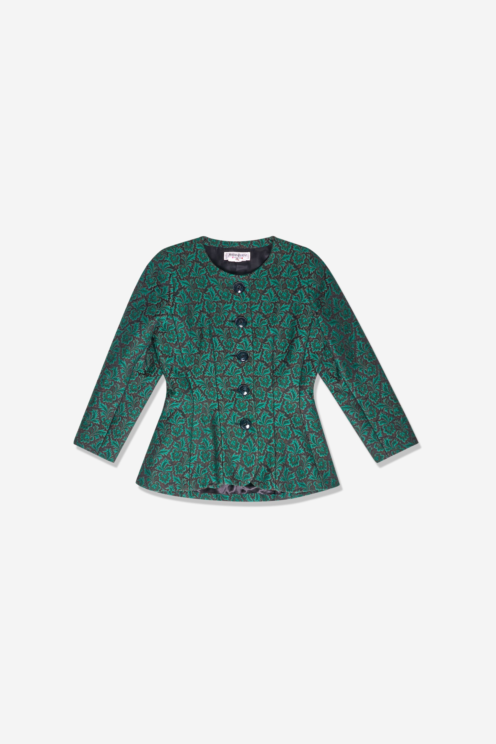 Veste brocart vert et noir