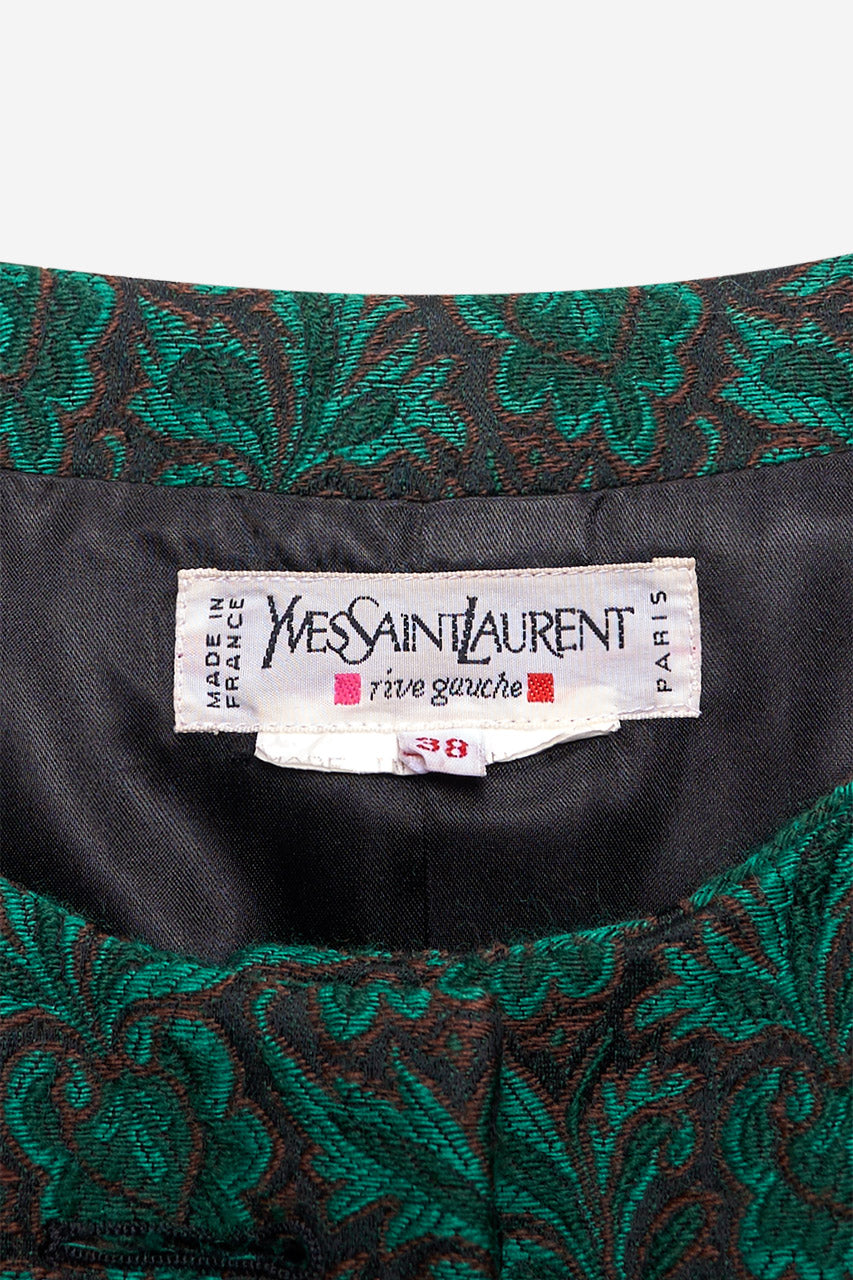 Veste brocart vert et noir