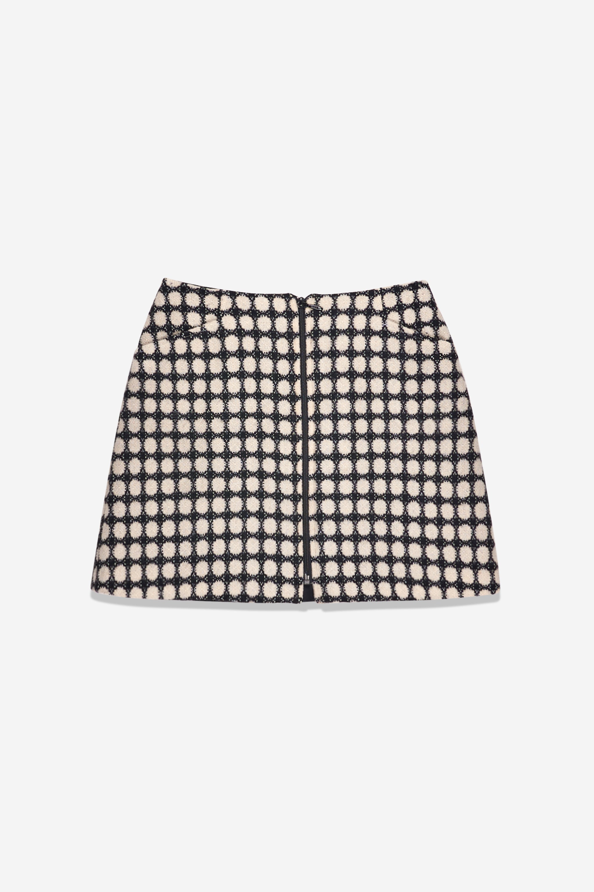 Jupe noire à pois blancs