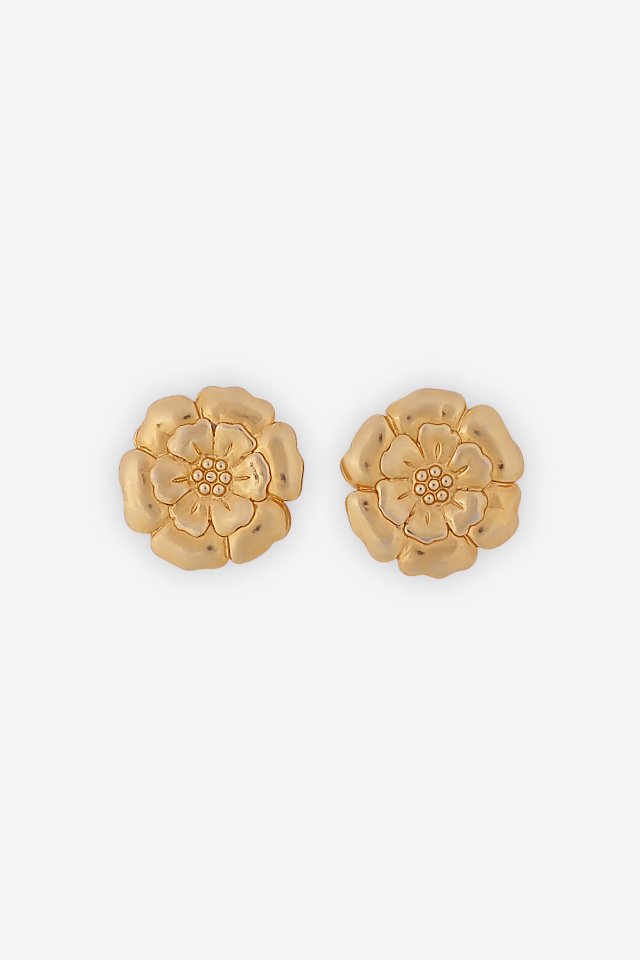 Flower clip earrings