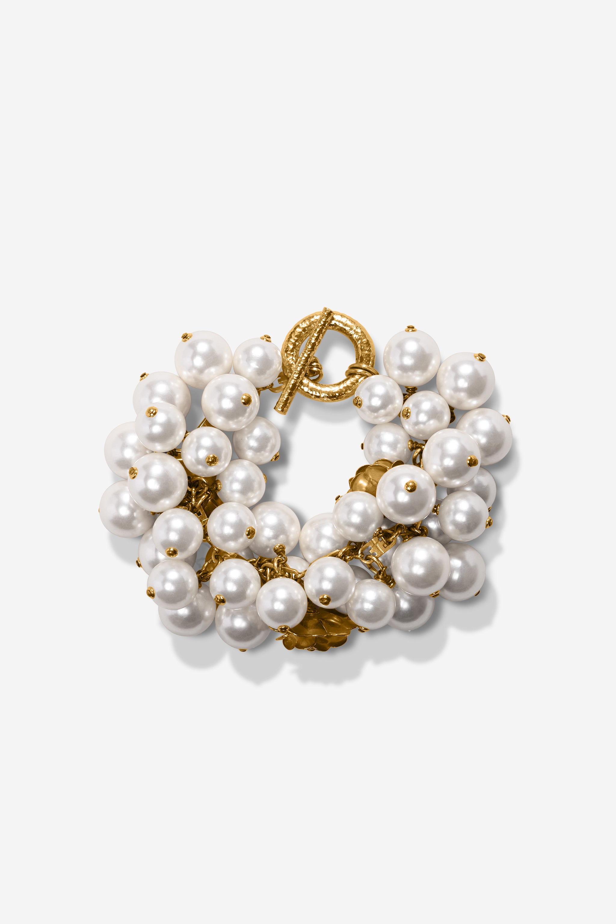Pearl and flower bracelet