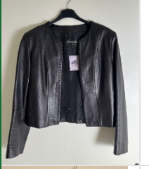 Veste en cuir noir Giorgio