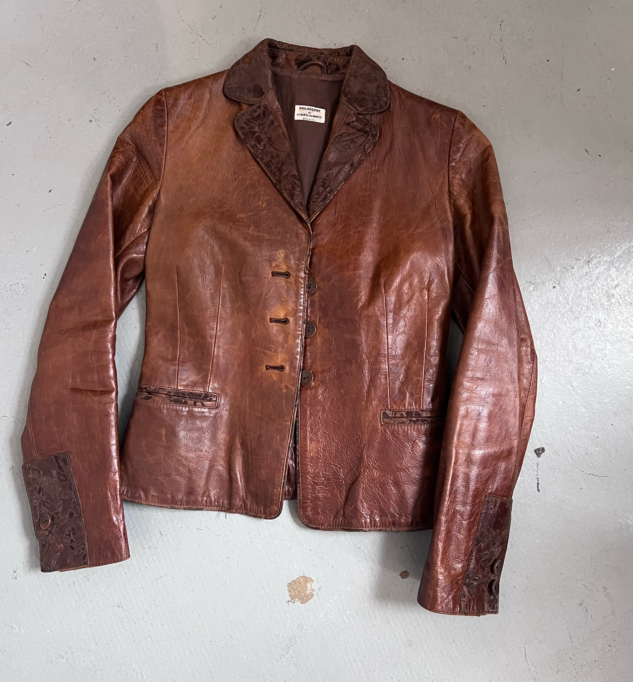 Veste en cuir Alberta Ferretti