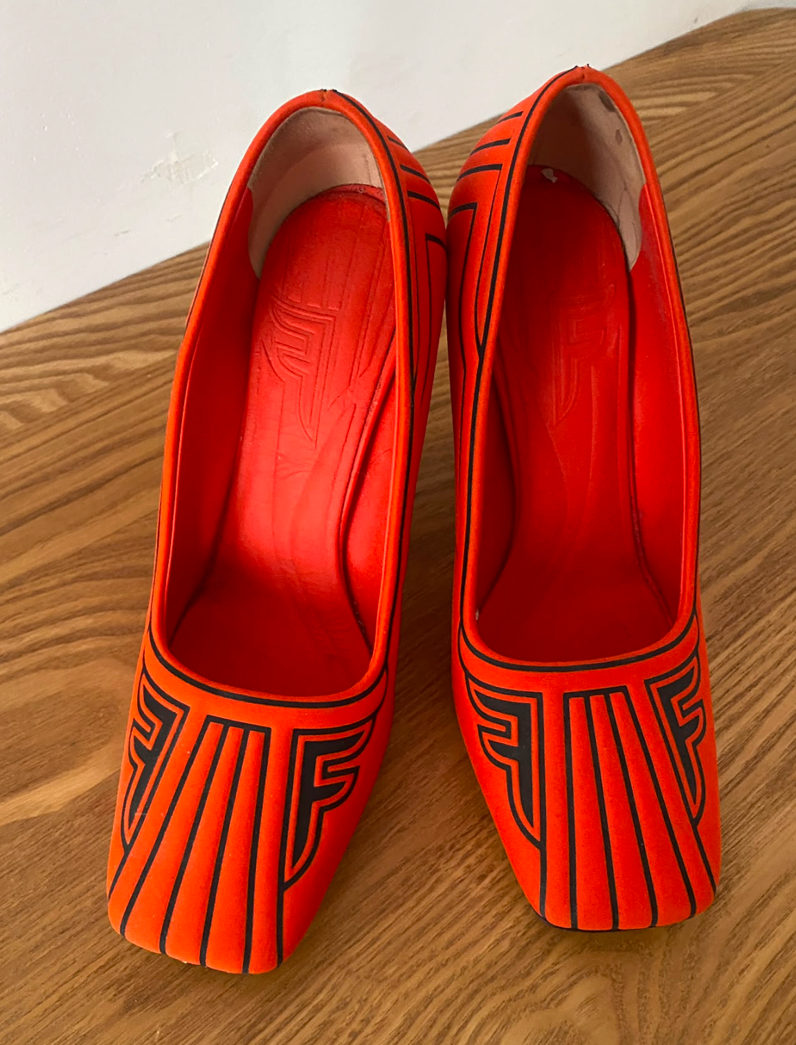 Fendi Red FFreedom Fabric Heels