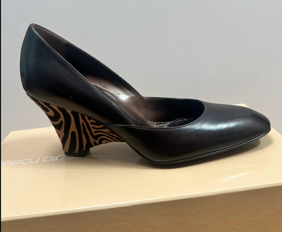 Escarpins en cuir noir Sergio Rossi