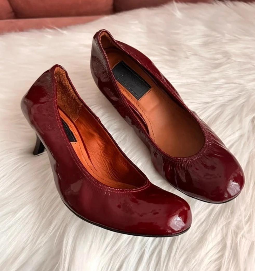 Ballerines en cuir vernis Lanvin