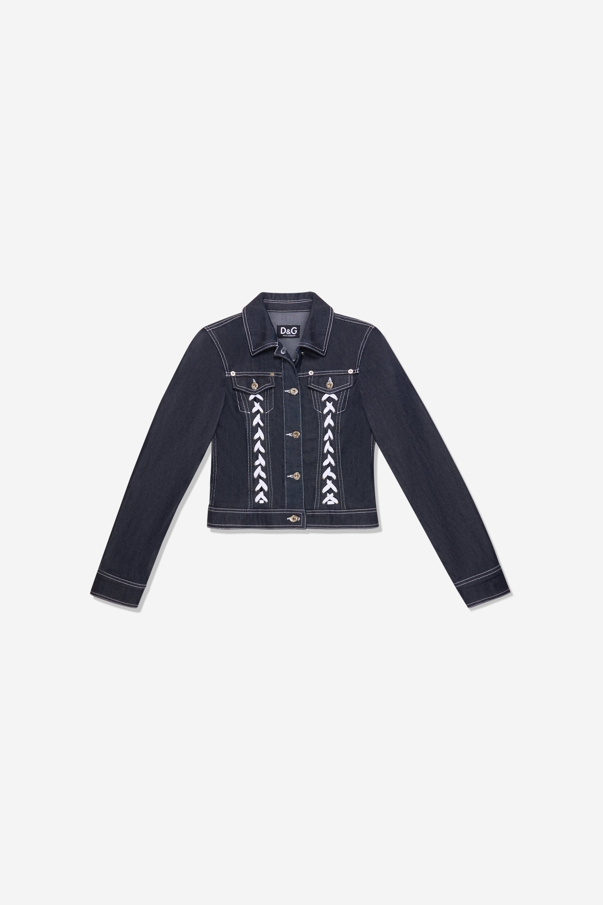 Veste en denim avec laçages