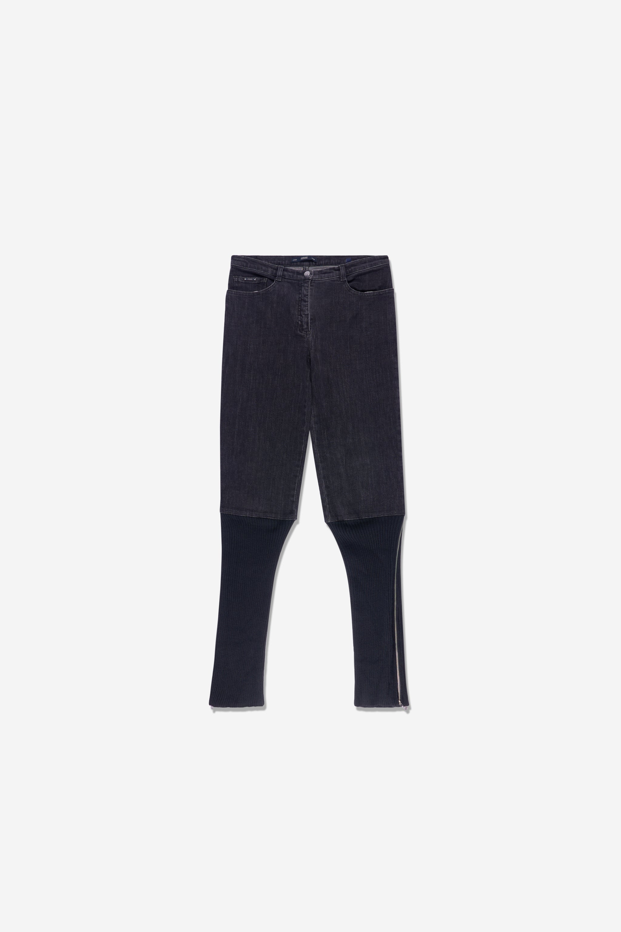 Jean denim gris et maille