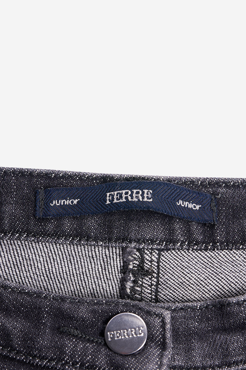 Jean denim gris et maille