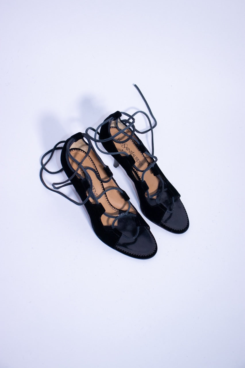 Sandales en velours noir