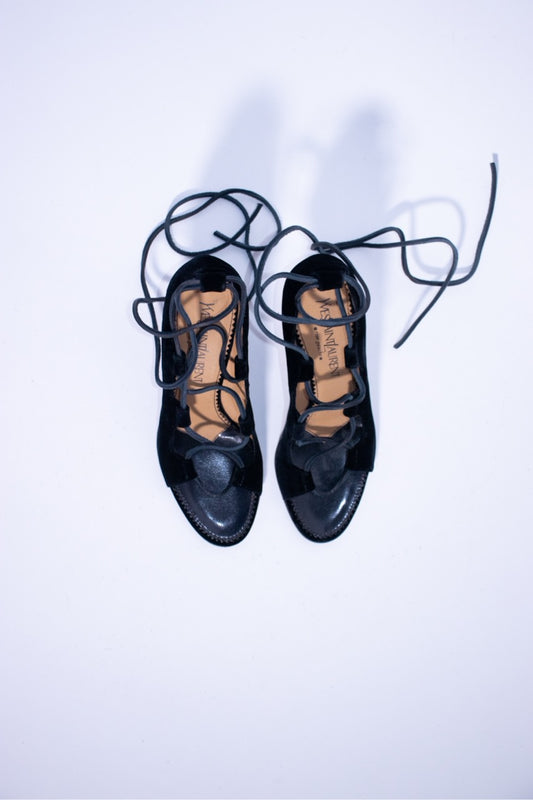 Black velvet sandals