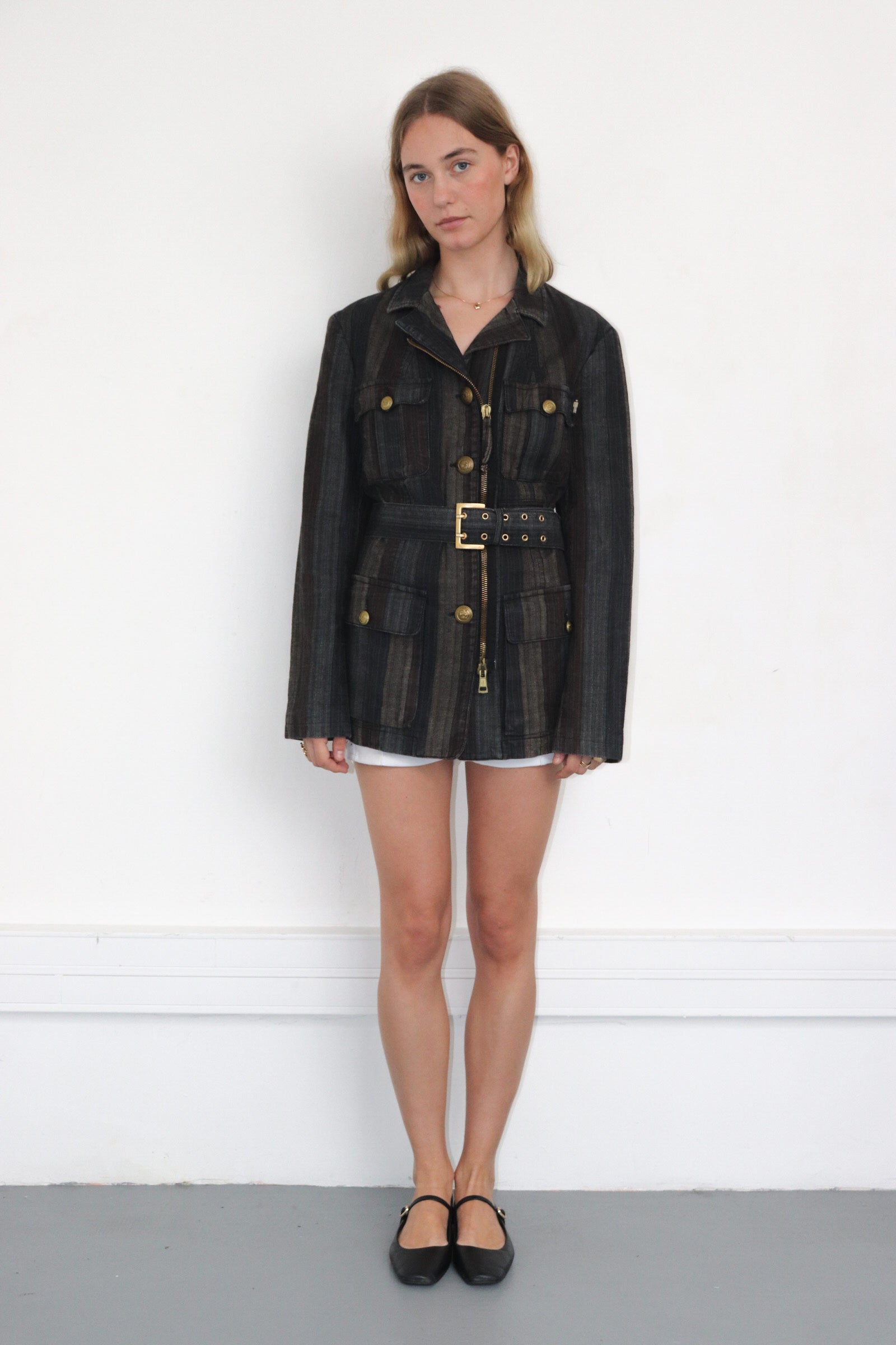 Veste denim gris