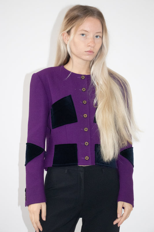 Purple and black jacket