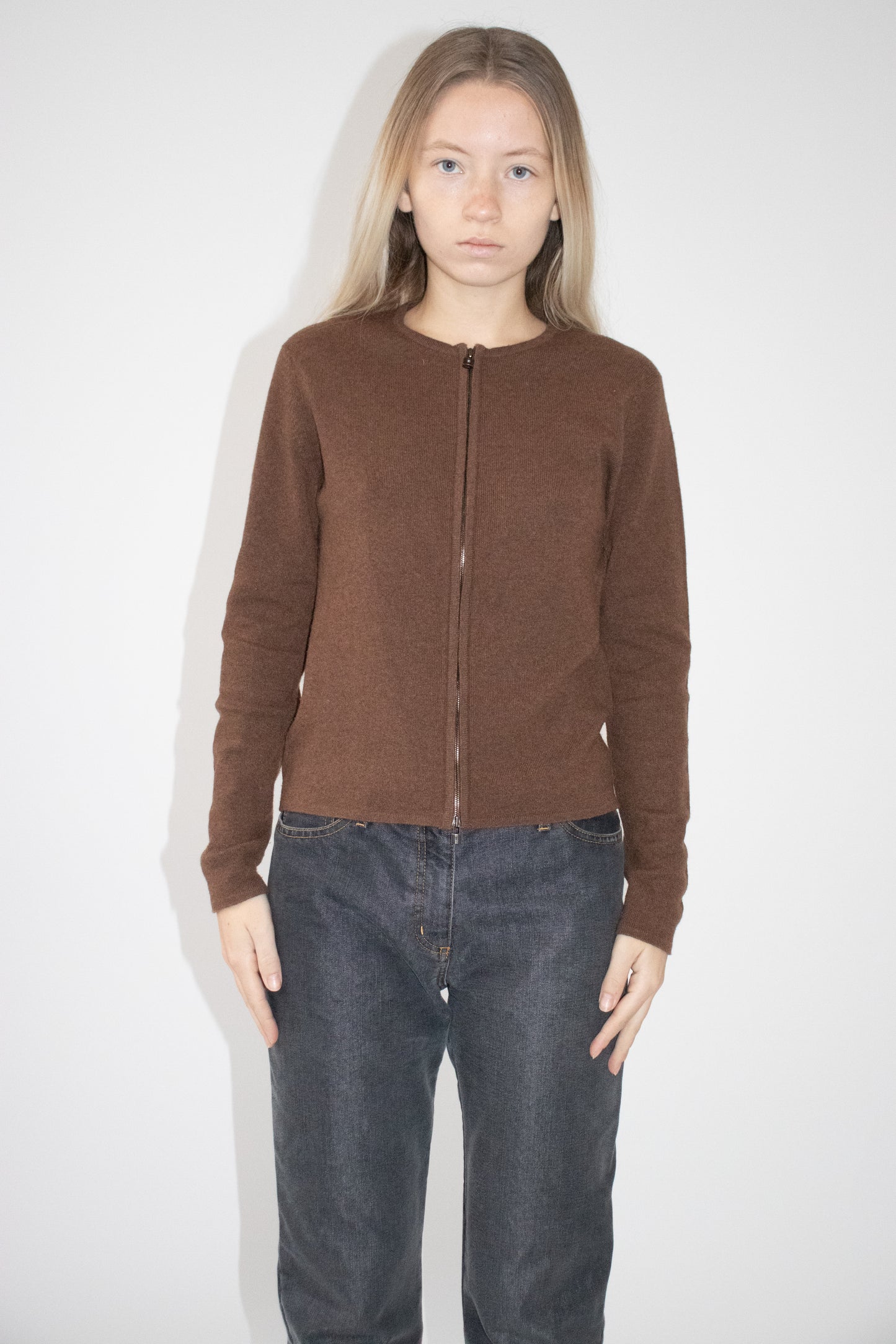 Brown zipped sweater