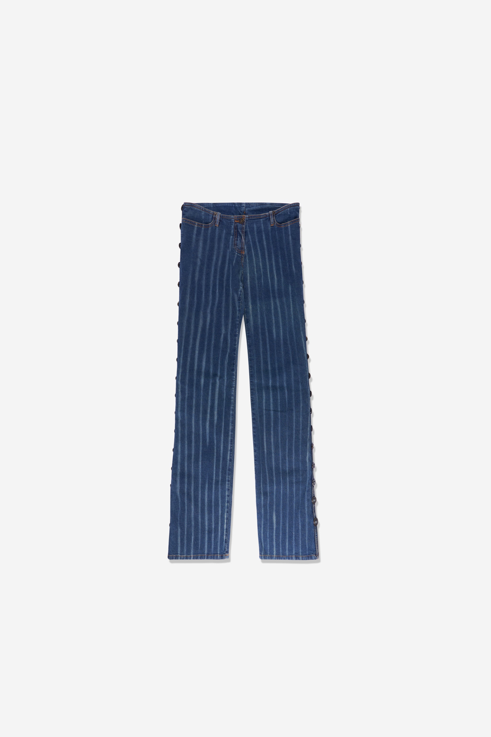 Striped denim jeans