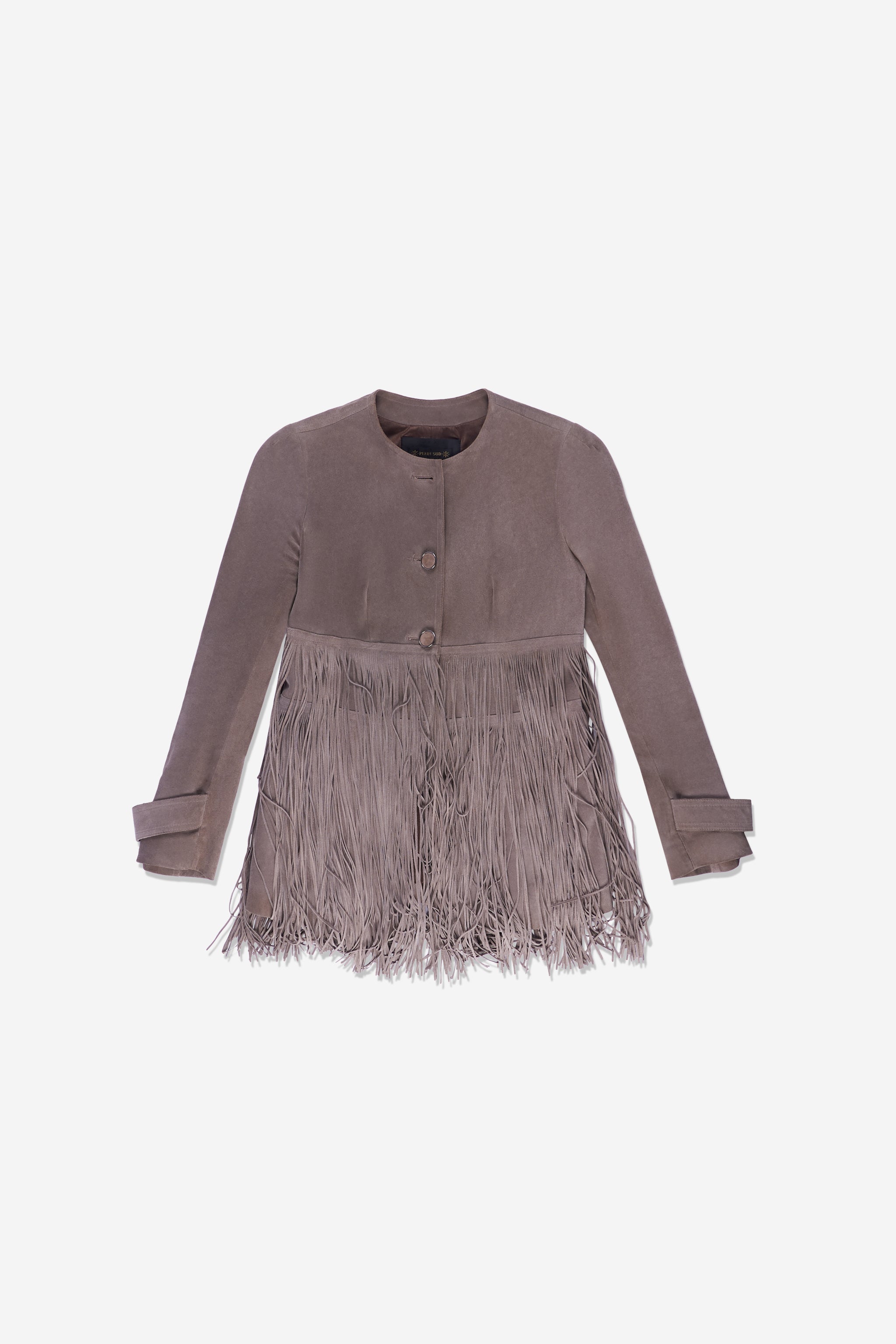 Veste en daim à franges