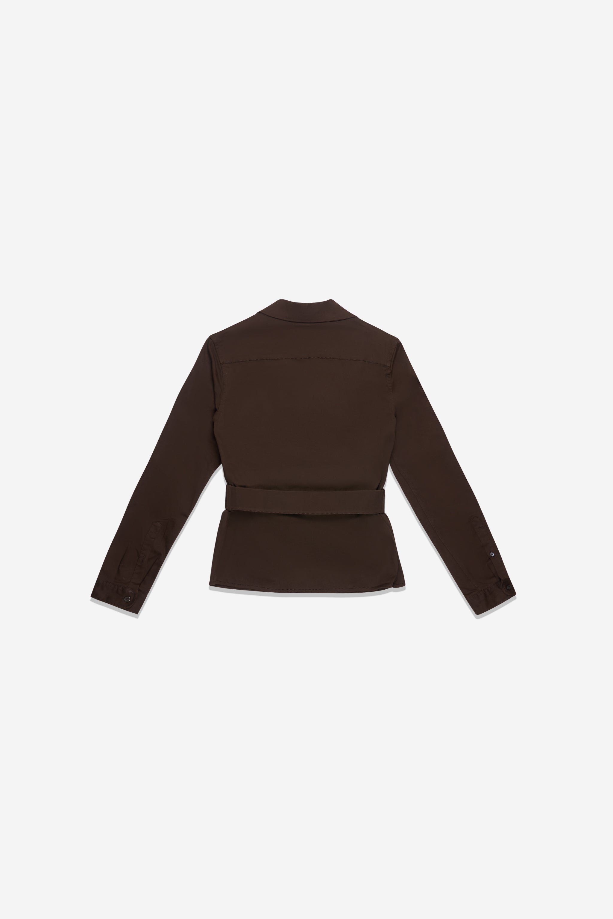 Chemise marron style saharienne