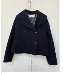 Manteau peacoat en cachemire et laine Christian Dior